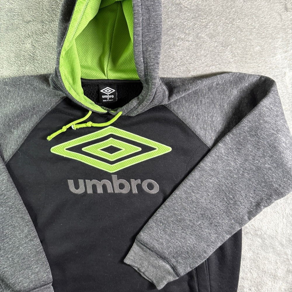 Umbro Retro Hoodie Pullover Sweatshirt Neon Green Egypt Made Mens Size M